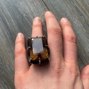 Large Smoky Quartz Gemstone Ring